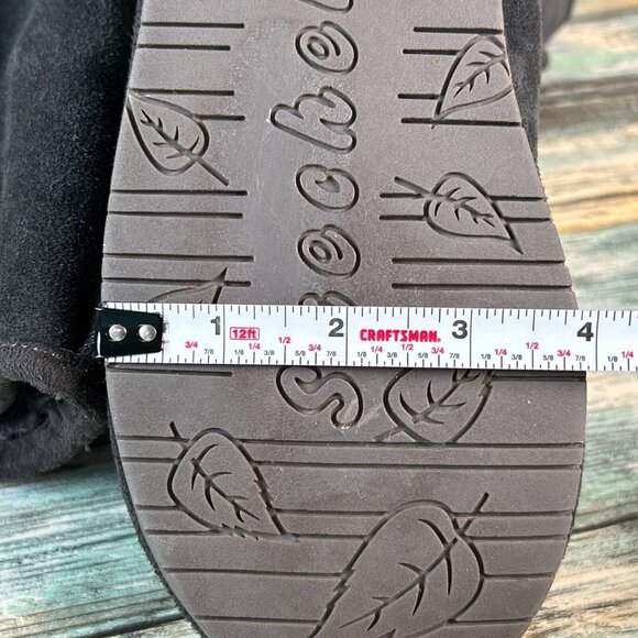 Skechers Faux Fur Mid Calf Boots Gray Suede Pull On Low Wedge Heel Womens Sz 7.5 - Picture 10 of 14